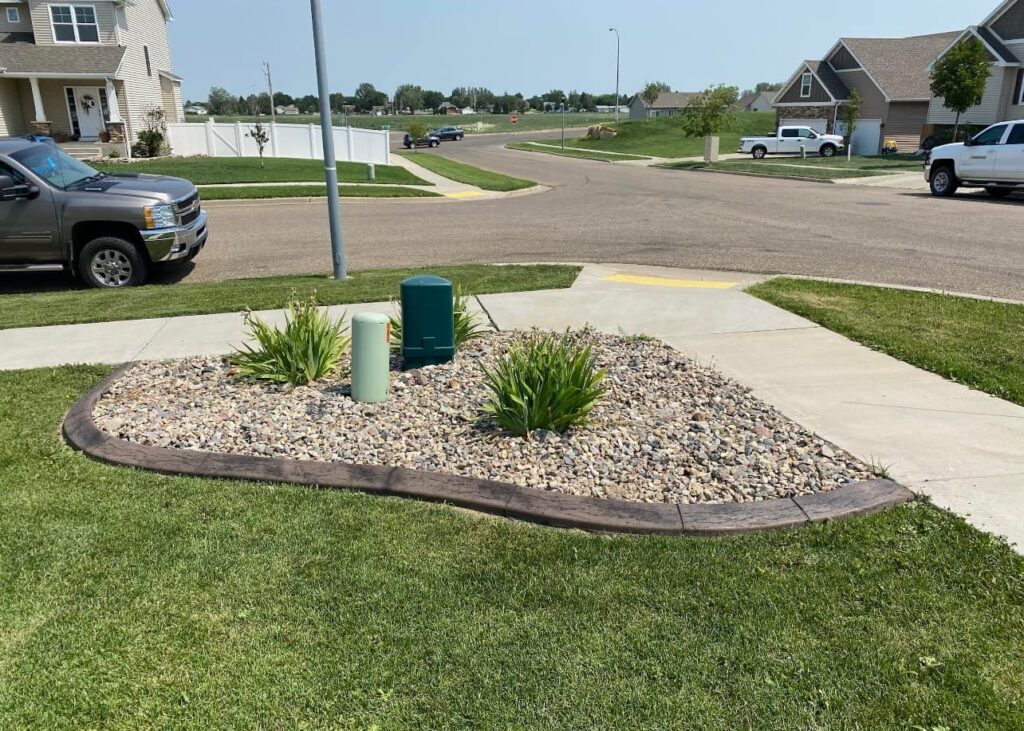 concrete curbing in spanish tile stamp