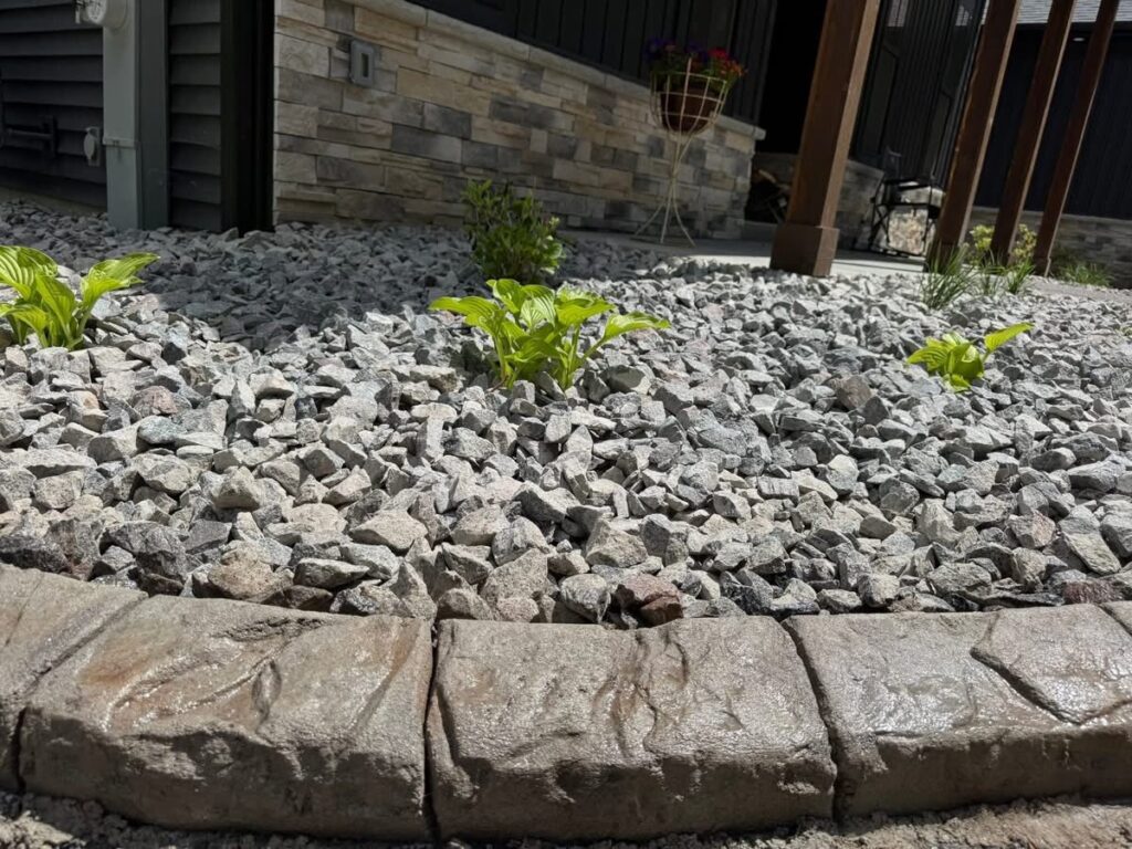concrete curbing in natural stone