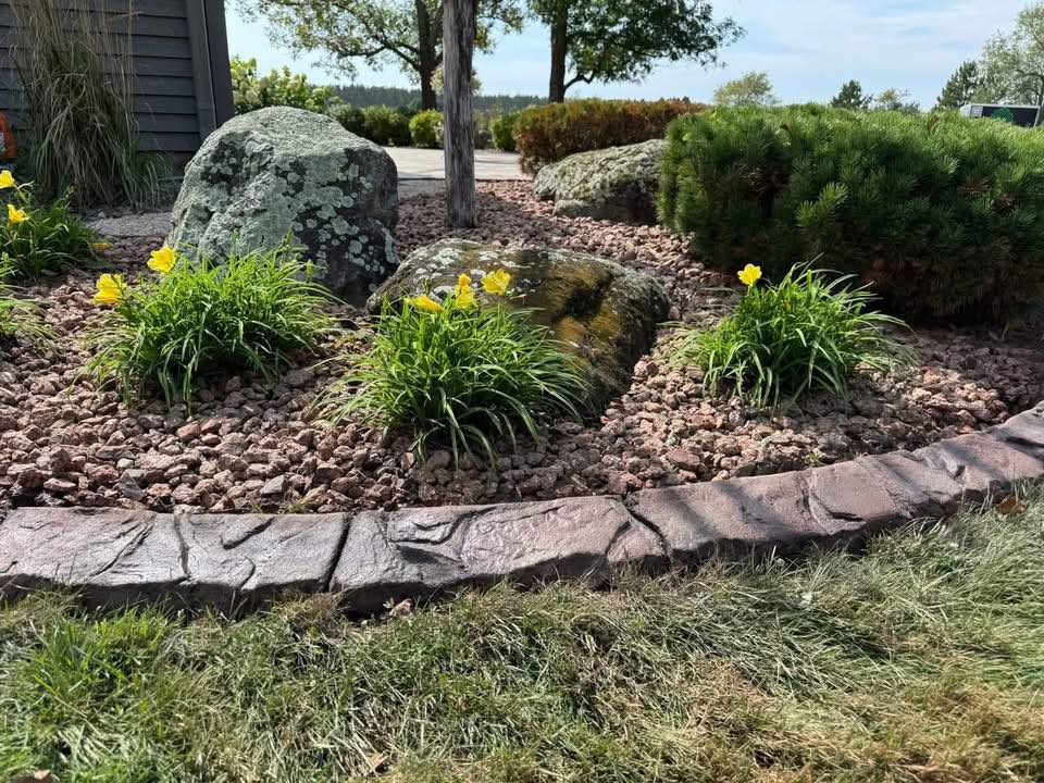 concrete curbing in natural stone