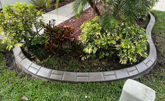 concrete curbing in h brick stamp