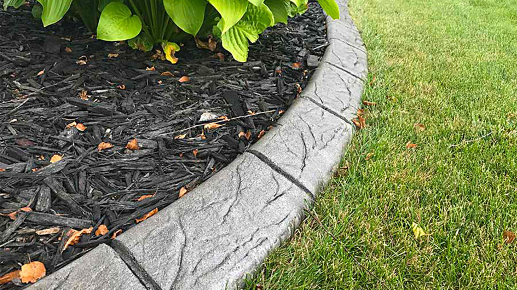 concrete curbing in spanish tile stamp